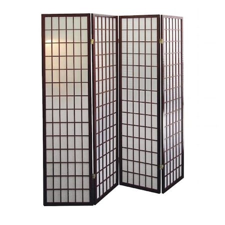 Ore International Ore International R566-4 4-Panel Room Divider - Cherry R566-4